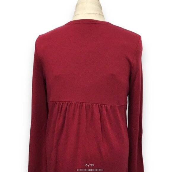 Pure Jill Women’s Long Sleeve Crew Neck Pullover Sweater Tunic, Cranberry - Picture 5 of 9